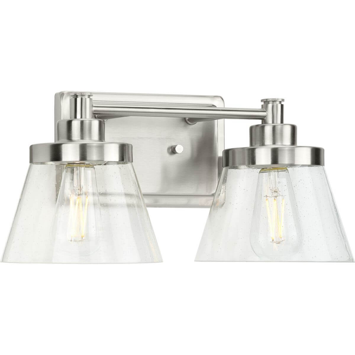 Progress Lighting Hinton 2 Light 16 inch Bath Vanity Light in Brushed Nickel with Clear Seeded Glass P300349-009