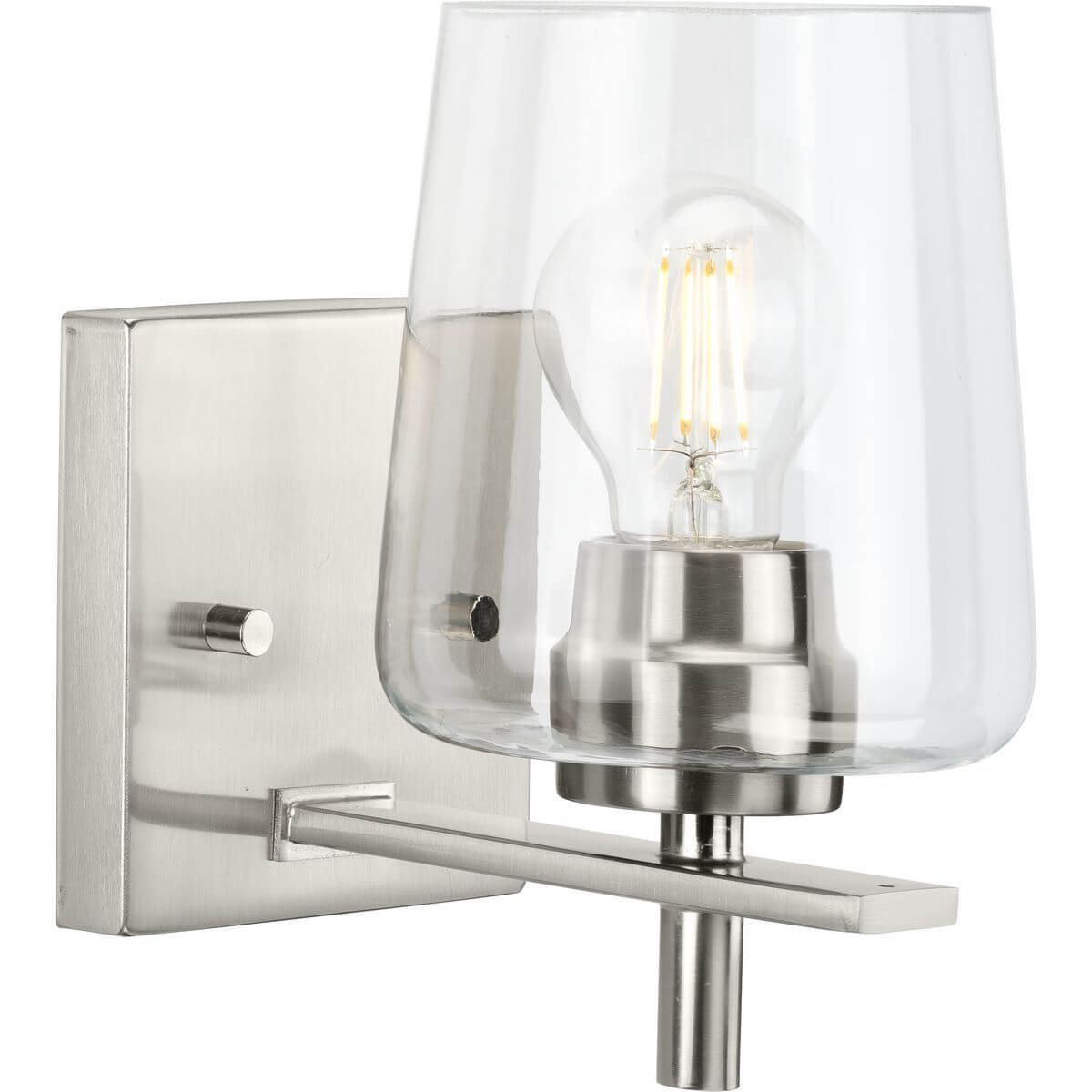 Progress Lighting Calais 1 Light 7 inch Bath Vanity Light in Brushed Nickel with Clear Glass P300360-009