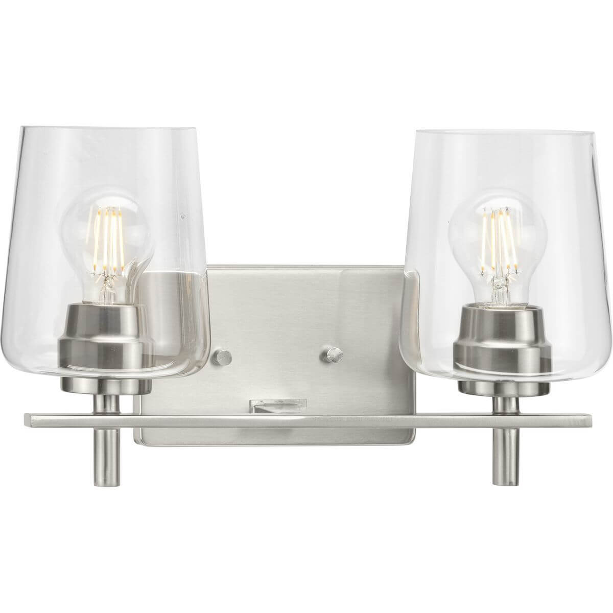 Progress Lighting Calais 2 Light 15 inch Bath Vanity Light in Brushed Nickel with Clear Glass P300361-009