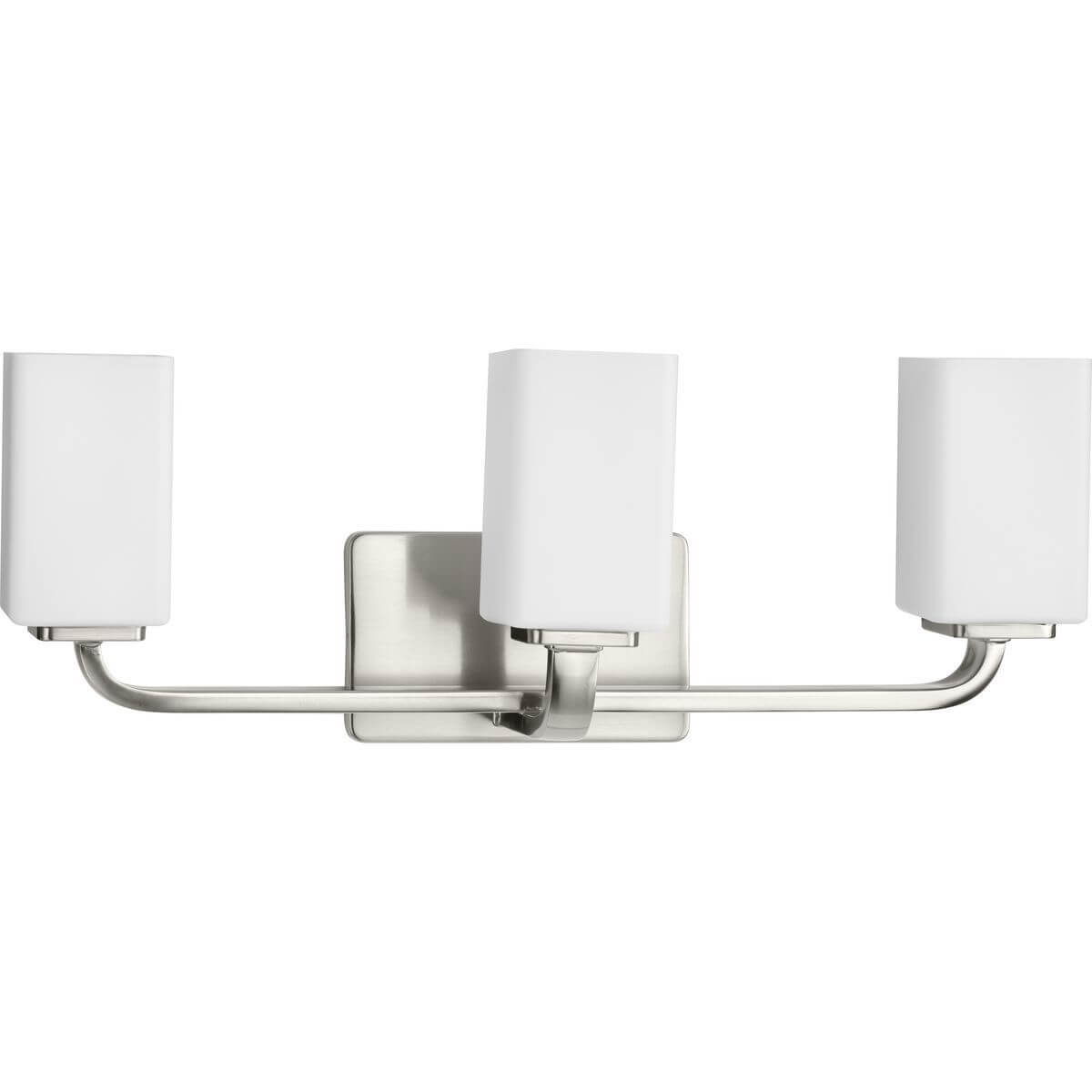 Progress Lighting Cowan 3 Light 24 inch Bath Vanity Light in Brushed Nickel with Etched Opal Glass P300370-009