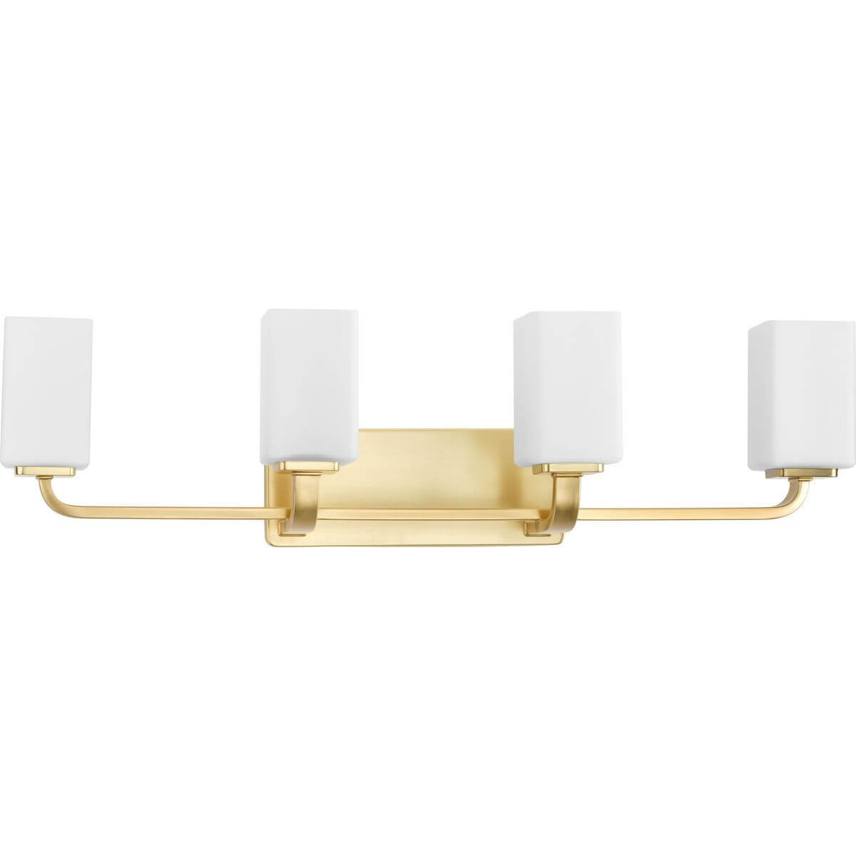 Progress Lighting Cowan 4 Light 34 inch Bath Vanity Light in Satin Brass with Etched Opal Glass P300371-012