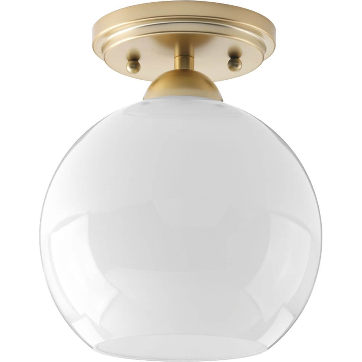 Progress Lighting P350075-078 Carisa 1 Light 7 inch Flush Mount in Vintage Gold with Opal Glass Shade