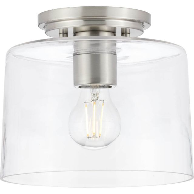 Progress Lighting Adley 1 Light 9 inch Flush Mount in Brushed Nickel with Clear Glass P350213-009