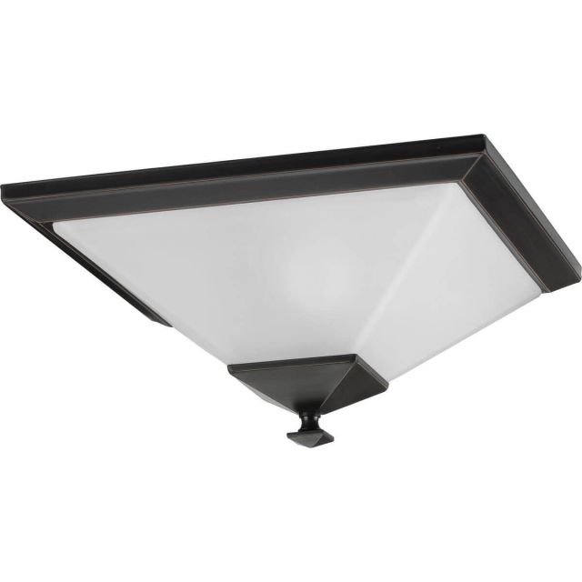 Progress Lighting Clifton Heights 2 Light 15 inch Flush Mount in Antique Bronze with Etched Glass P3852-20