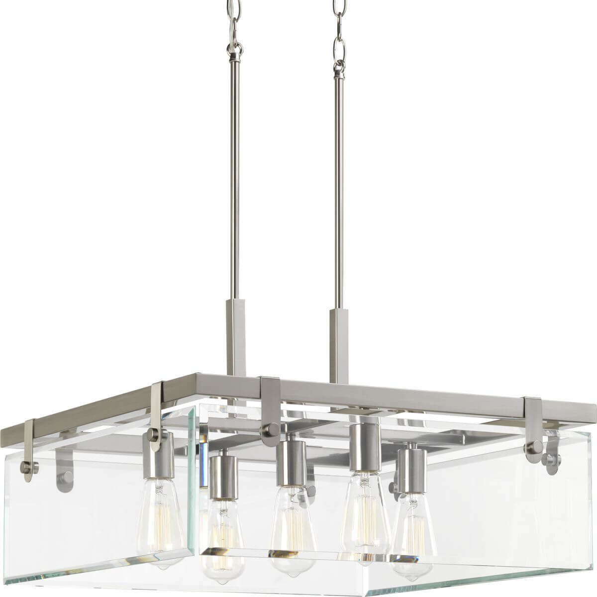 Progress Lighting Glayse 5 Light 23 inch Pendant in Brushed Nickel with Clear Glass P500074-009