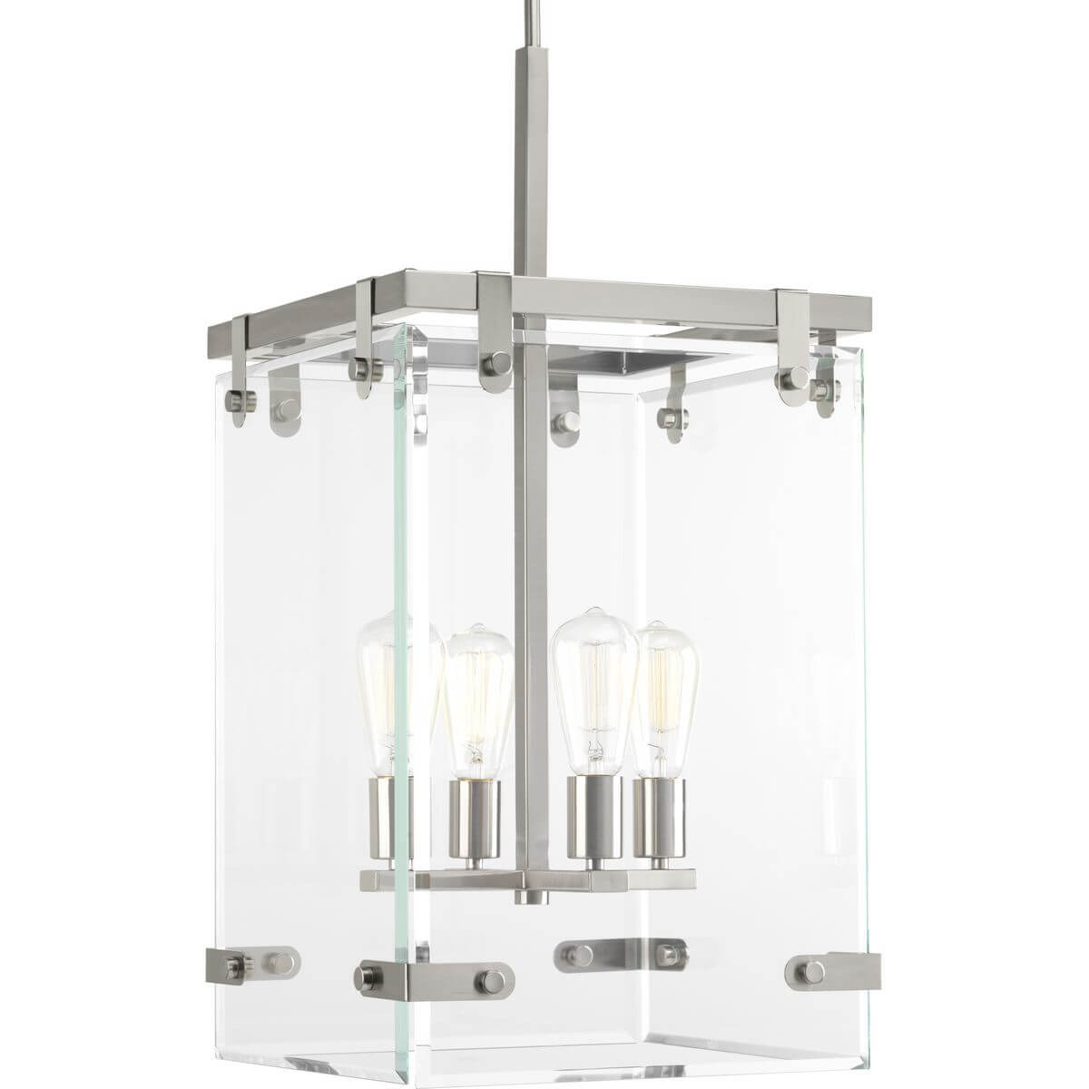 Progress Lighting Glayse 4 Light 15 inch Foyer Pendant in Brushed Nickel with Clear Glass P500095-009