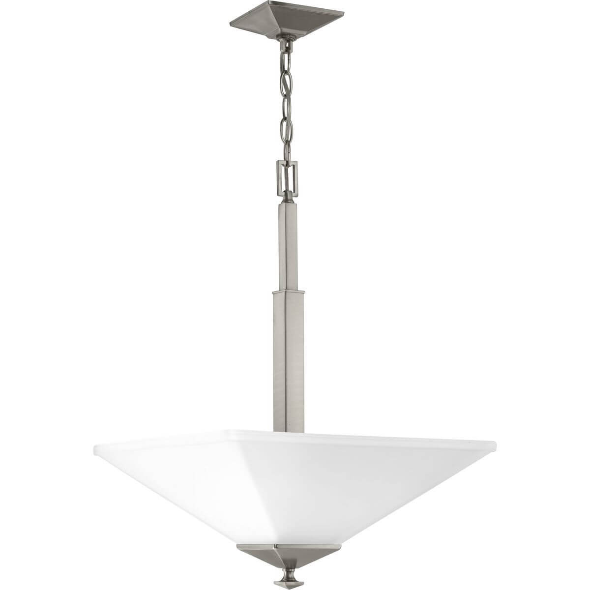 Progress Lighting Clifton Heights 2 Light 16 inch Inverted Pendant in Brushed Nickel with Etched Glass P500126-009