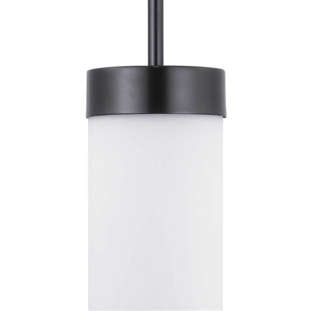 Progress Lighting Elevate 1 Light 4 inch Pendant in Black with Etched White Glass P500151-031