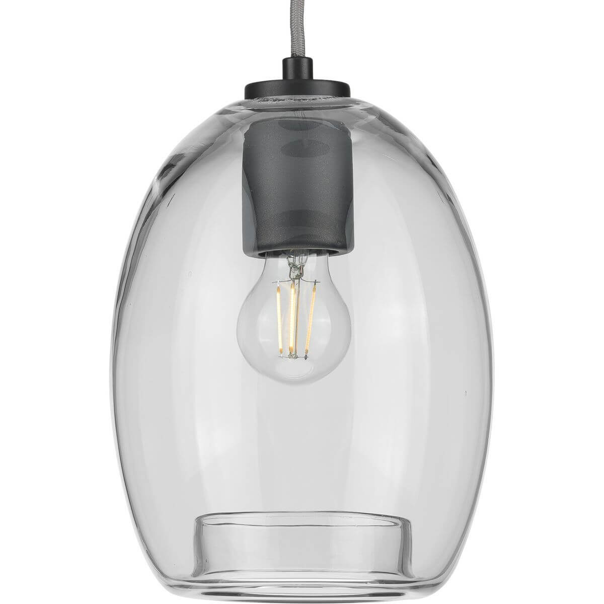 Progress Lighting Caisson 1 Light 8 inch Pendant in Graphite with Clear Glass P500159-143