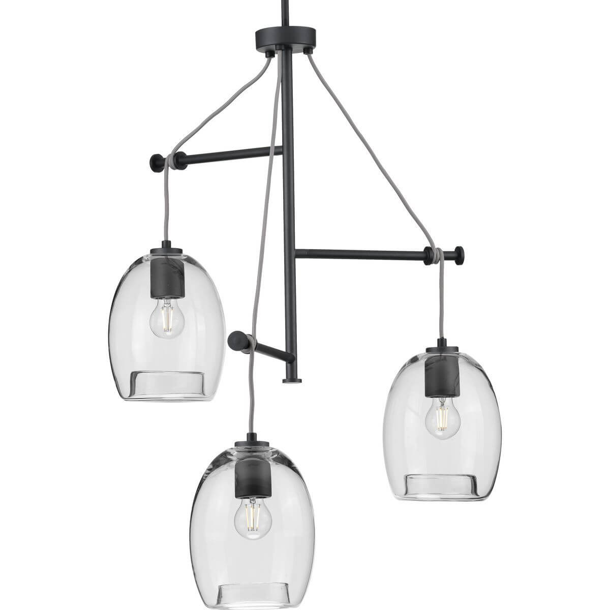 Progress Lighting Caisson 3 Light 30 inch Pendant in Graphite with Clear Glass P500160-143