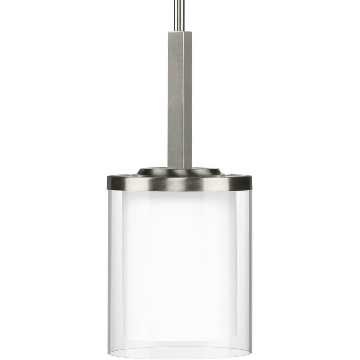 Progress Lighting Mast 1 Light 6 inch Mini Pendant in Brushed Nickel with Clear Glass P500192-009