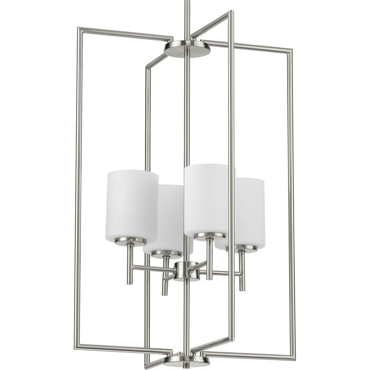 Progress Lighting Replay 4 Light 18 inch Pendant in Brushed Nickel with Etched White Glass P500206-009