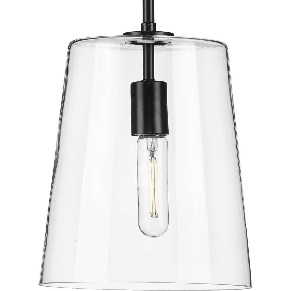 Progress Lighting Clarion 1 Light 9 inch Pendant in Matte Black with Clear Glass P500241-031