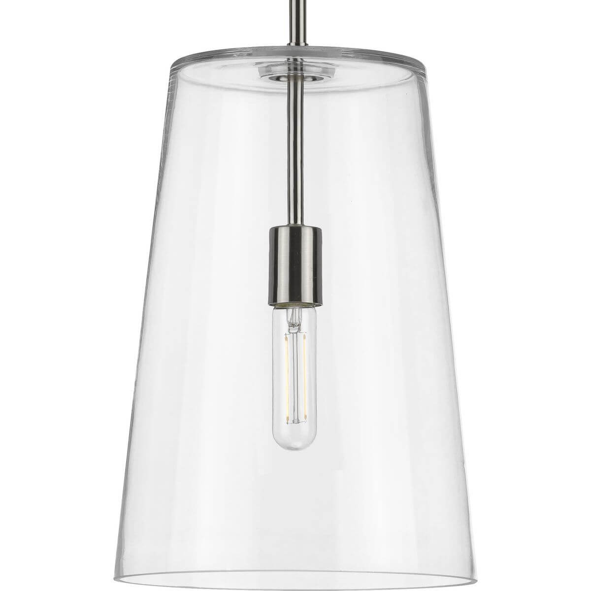 Progress Lighting Clarion 1 Light 11 inch Pendant in Brushed Nickel with Clear Glass P500242-009