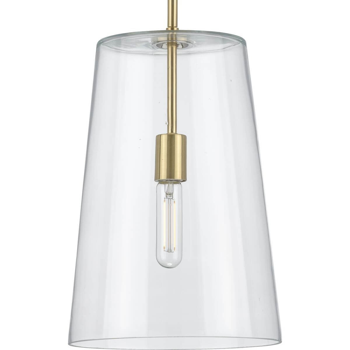 Progress Lighting Clarion 1 Light 11 inch Pendant in Satin Brass with Clear Glass P500242-012