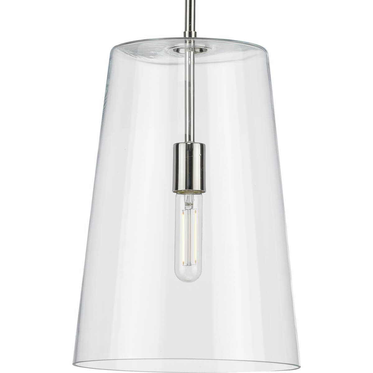 Progress Lighting Clarion 1 Light 11 inch Pendant in Polished Nickel with Clear Glass P500242-104