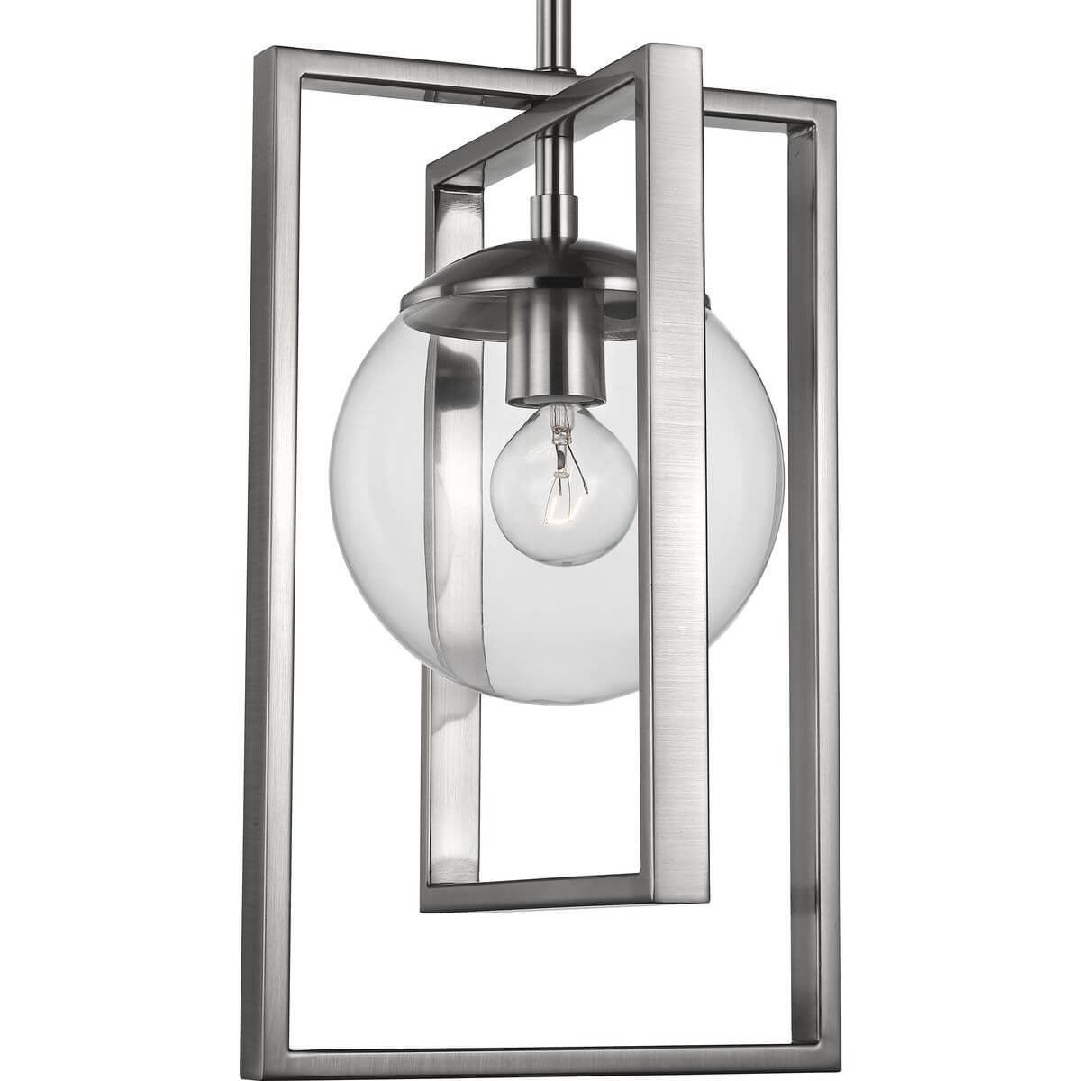 Progress Lighting Atwell 1 Light 8 inch Pendant in Brushed Nickel with Clear Glass P500283-009