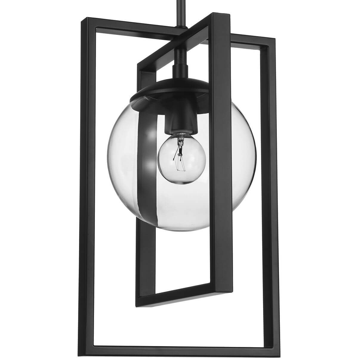 Progress Lighting Atwell 1 Light 8 inch Pendant in Matte Black with Clear Glass P500283-031