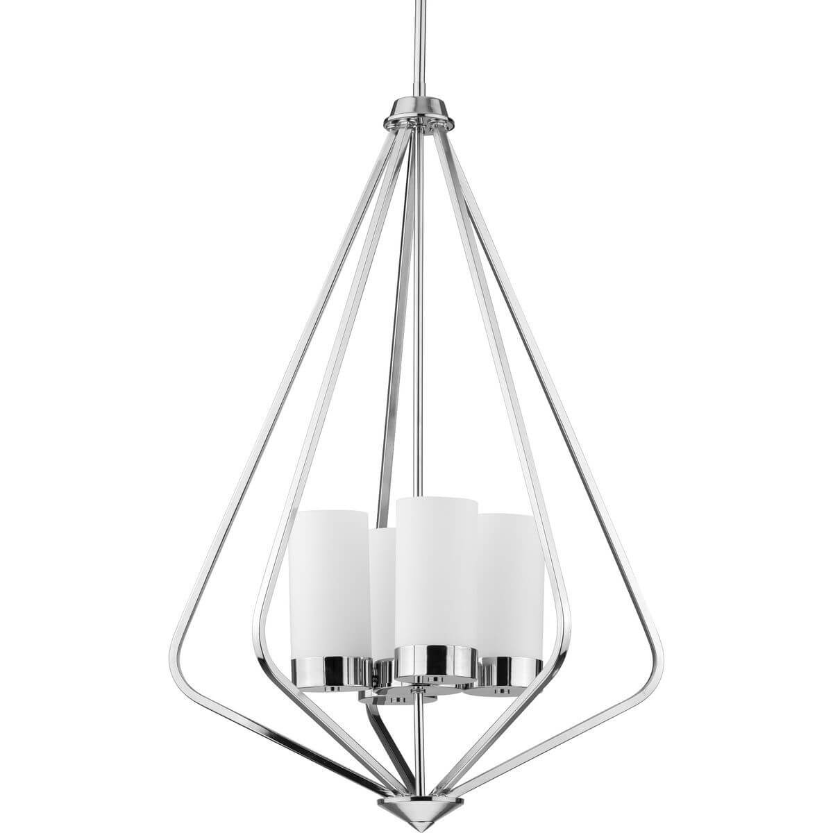 Progress Lighting Elevate 4 Light 20 inch Foyer Pendant in Polished Chrome with Etched Painted White Inside Glass P500305-015