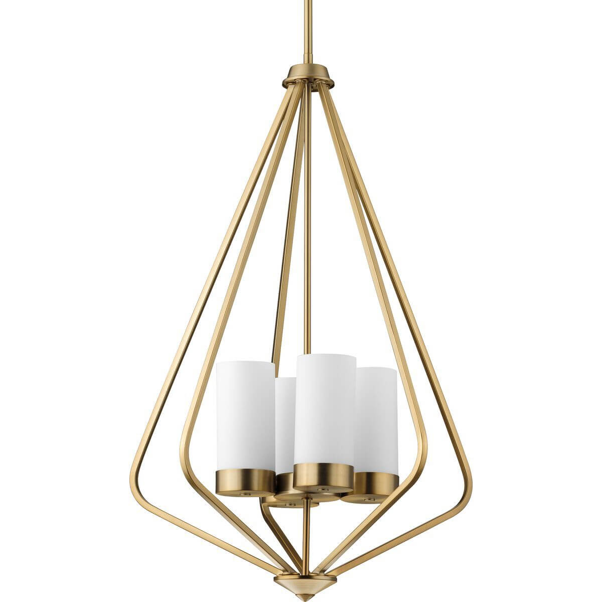 Progress Lighting Elevate 4 Light 20 inch Foyer Pendant in Brushed Bronze with Etched Painted White Inside Glass P500305-109