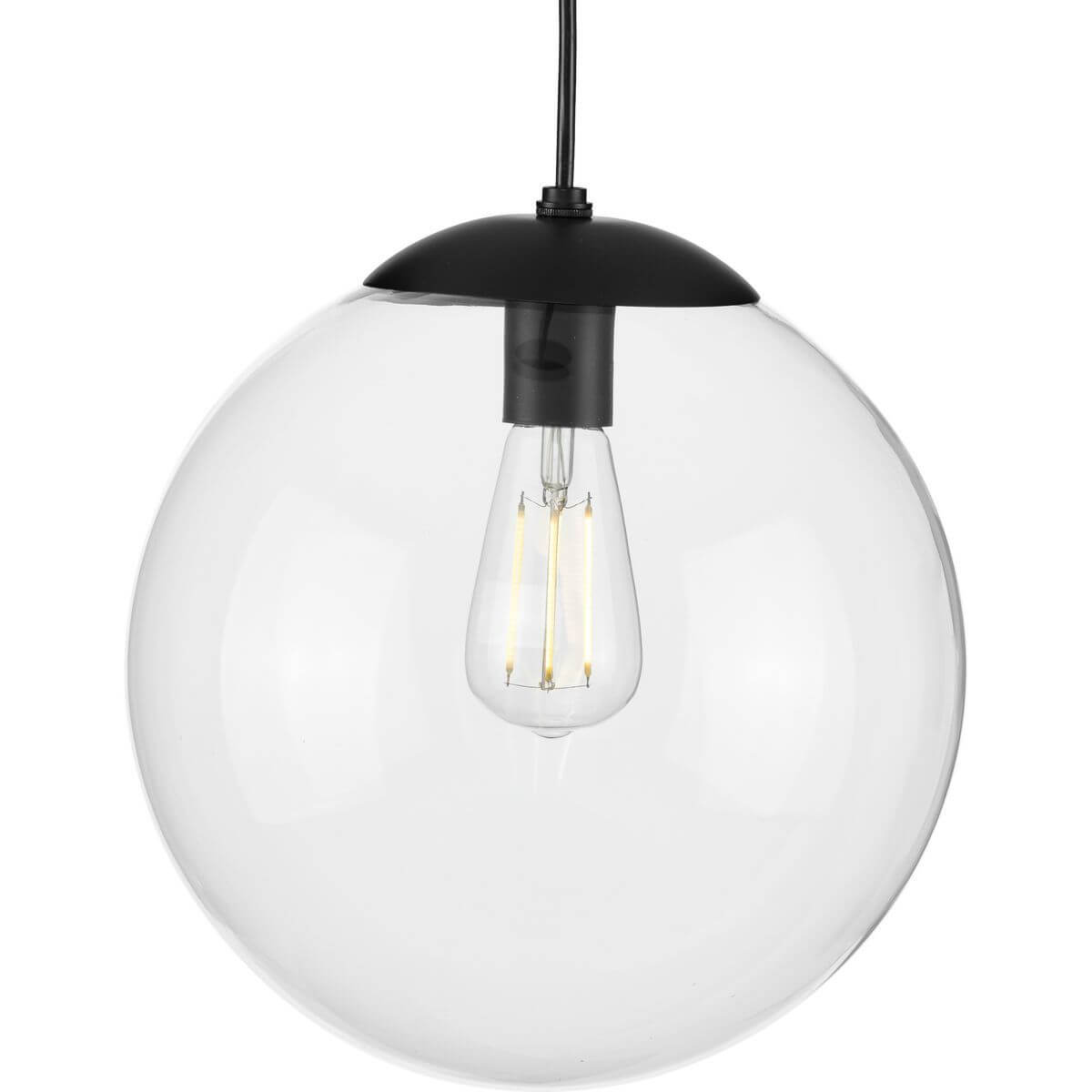 Progress Lighting Atwell 1 Light 12 inch Pendant in Matte Black with Clear Glass P500311-031