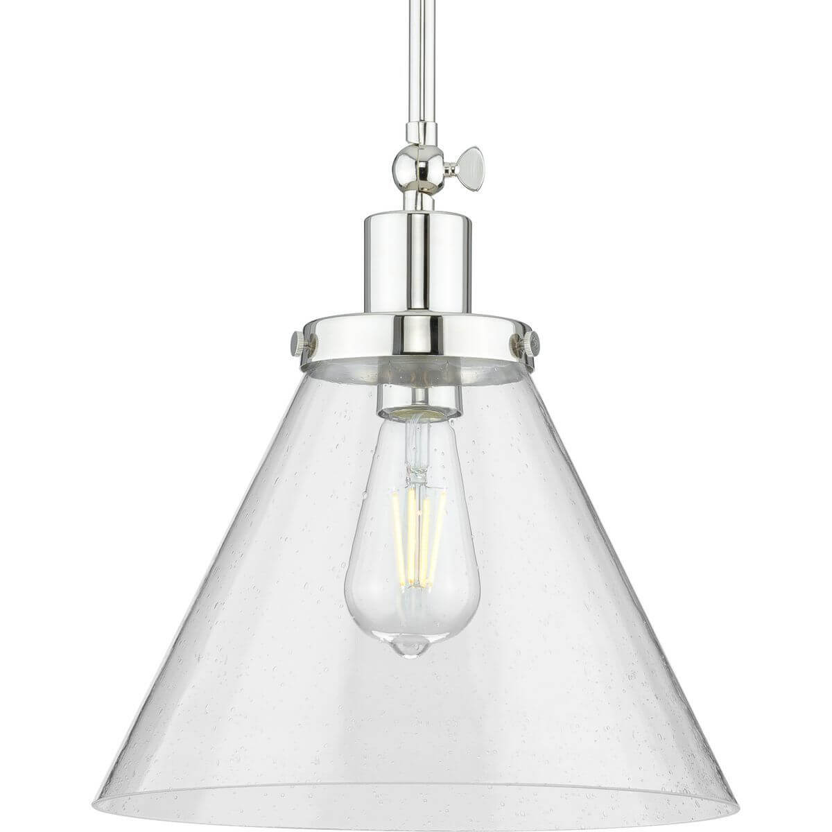 Progress Lighting Hinton 1 Light 12 inch Pendant in Polished Nickel with Clear Seeded Glass P500324-104