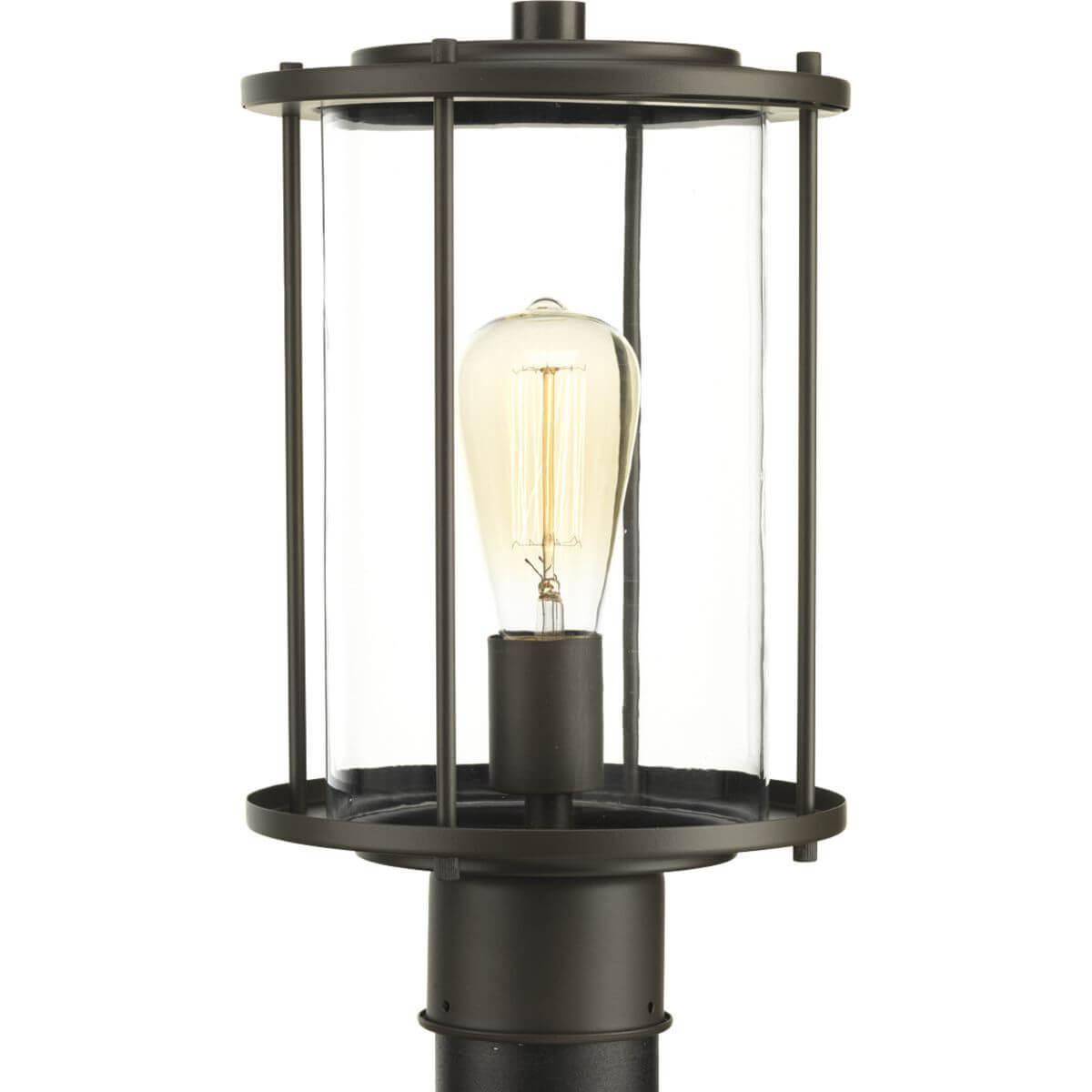 Progress Lighting P540020-020 Gunther 1 Light 14 inch Tall Outdoor Post Lantern in Antique Bronze with Clear Glass