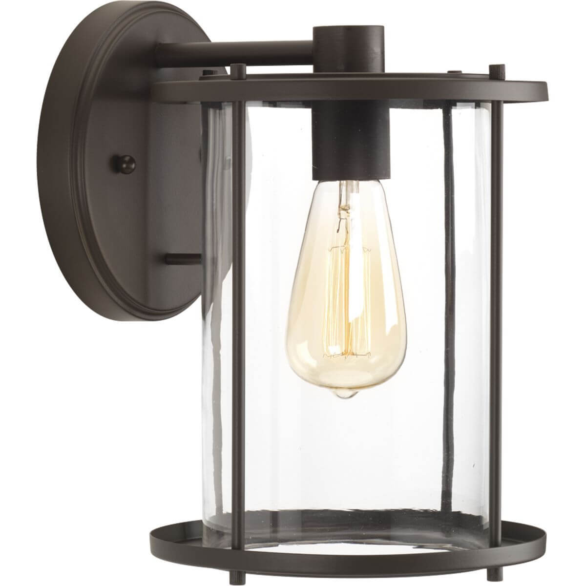 Progress Lighting P560058-020 Gunther 1 Light 12 inch Tall Outdoor Wall Lantern in Antique Bronze with Clear Glass