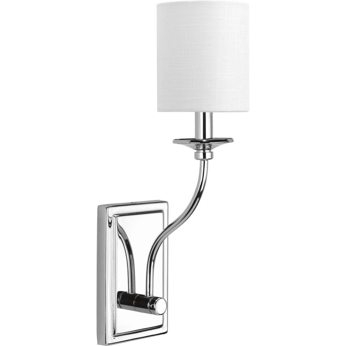 Progress Lighting Bonita 1 Light 17 inch Tall Wall Sconce in Polished Chrome with Summer Linen Fabric Shade P710018-015