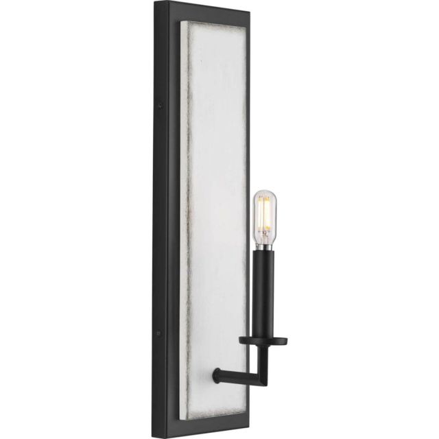 Progress Lighting P710109-31M Galloway 1 Light 18 inch Tall Wall Bracket in Matte Black with Distressed White Accents