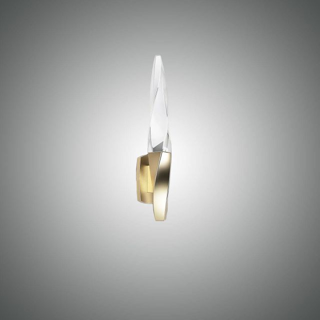 Schonbek Beyond BWS13218-AB Kindjal 18 inch Tall LED Wall Sconce in Aged Brass with Clear Optic Crystal