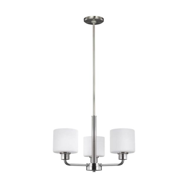 Generation Lighting 3128803-962 Canfield 3 Light 20 inch Chandelier in Brushed Nickel