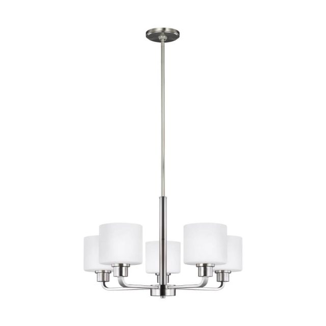 Generation Lighting 3128805-962 Canfield 5 Light 24 inch Chandelier in Brushed Nickel