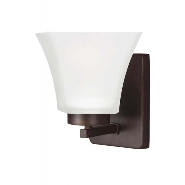 Generation Lighting Bayfield 1 Light 8 inch LED Light Wall Bath Sconce In Bronze With Satin Etched Shade 4111601EN3-710