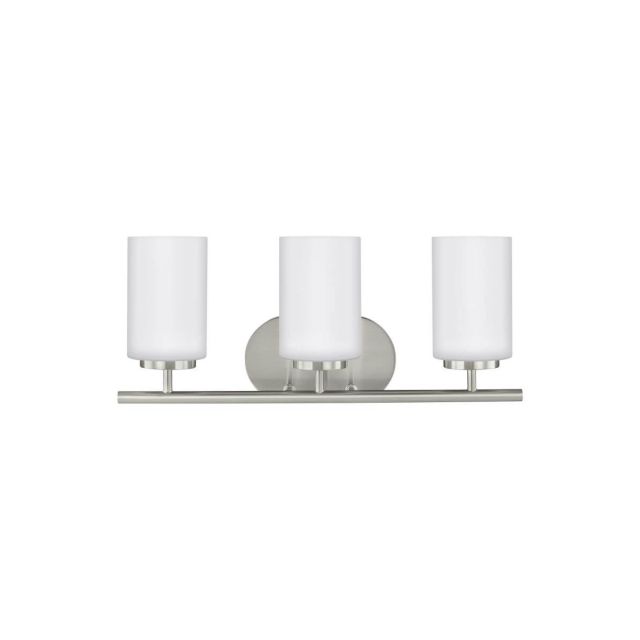 Generation Lighting Oslo 3 Light 20 Inch Bath Lighting In Brushed Nickel With Cased Opal Etched Glass 41162-962