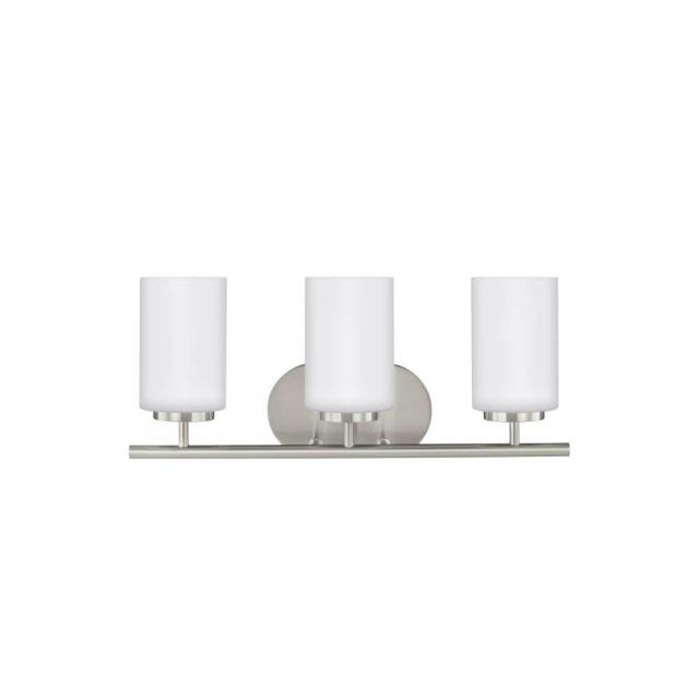 Generation Lighting Oslo 3 Light 20 Inch LED Wall Bath Sconce In Brushed Nickel With Cased Opal Etched Shade 41162EN3-962