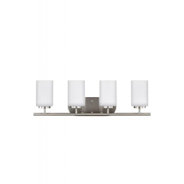 Generation Lighting Oslo 4 Light 28 Inch Bath Lighting In Brushed Nickel With Cased Opal Etched Glass 41163-962