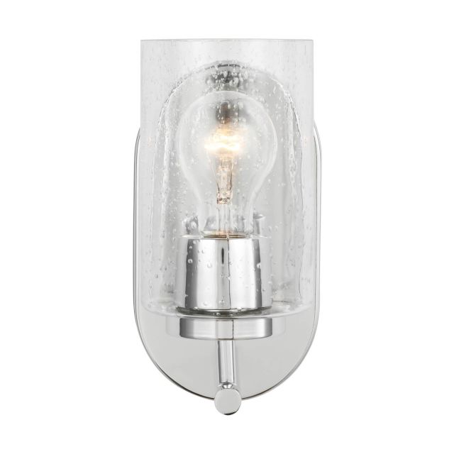 Generation Lighting Oslo 1 Light 9 inch Tall Wall Sconce in Chrome with Clear Seeded Glass Shade 41170-05
