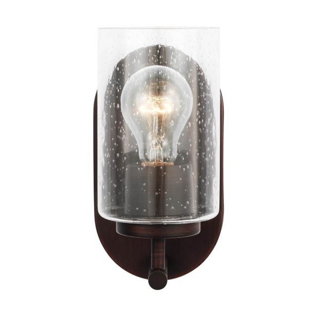 Generation Lighting Oslo 1 Light 9 inch Tall Wall Sconce in Bronze with Clear Seeded Glass Shade 41170-710