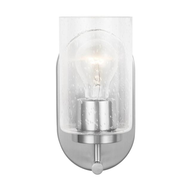 Generation Lighting Oslo 1 Light 9 inch Tall Wall Sconce in Brushed Nickel with Clear Seeded Glass Shade 41170-962