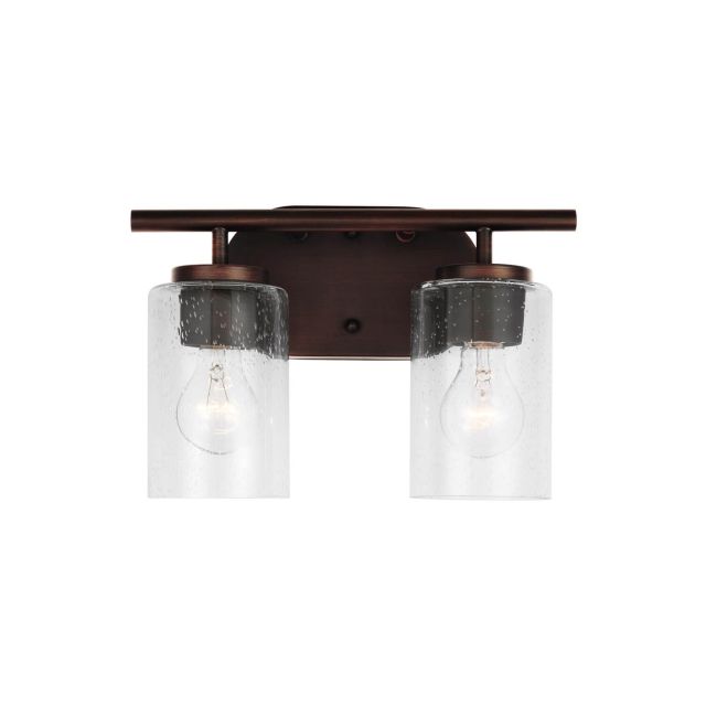 Generation Lighting Oslo 2 Light 13 inch Bath Vanity Light in Bronze with Clear Seeded Glass Shades 41171-710