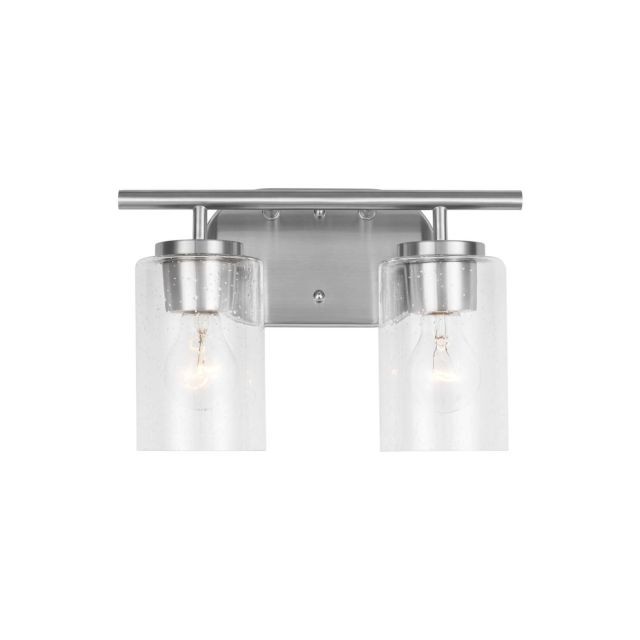 Generation Lighting Oslo 2 Light 13 inch Bath Vanity Light in Brushed Nickel with Clear Seeded Glass Shades 41171-962
