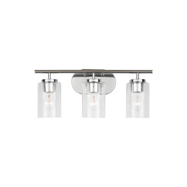 Generation Lighting Oslo 3 Light 20 inch Bath Vanity Light in Chrome with Clear Seeded Glass Shades 41172-05