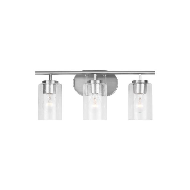 Generation Lighting Oslo 3 Light 20 inch Bath Vanity Light in Brushed Nickel with Clear Seeded Glass Shades 41172-962
