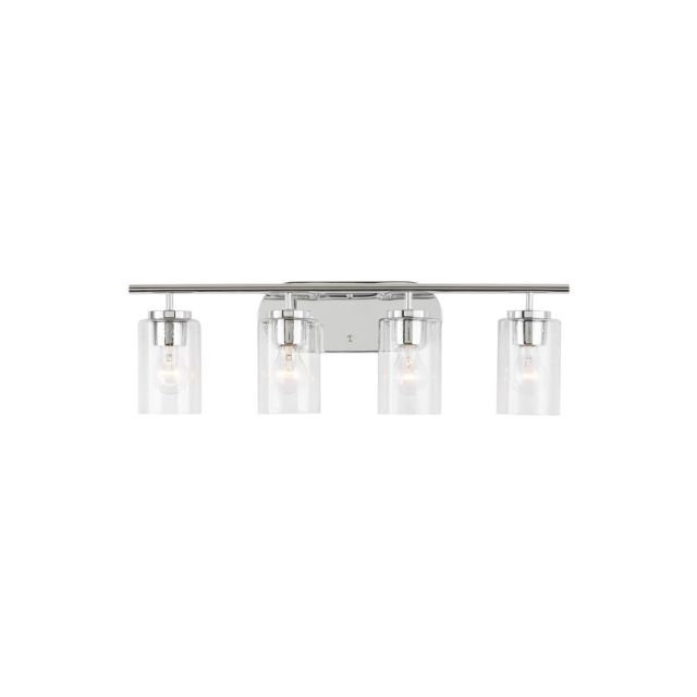 Generation Lighting Oslo 4 Light 28 inch Bath Vanity Light in Chrome with Clear Seeded Glass Shades 41173-05