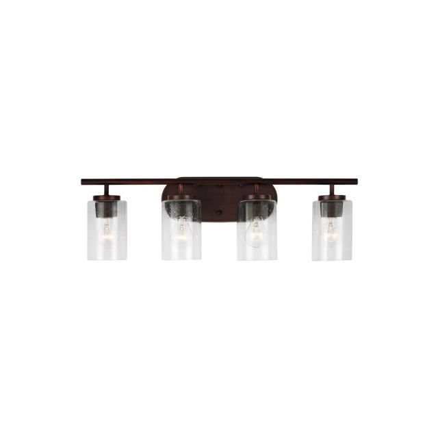 Generation Lighting Oslo 4 Light 28 inch Bath Vanity Light in Bronze with Clear Seeded Glass Shades 41173-710