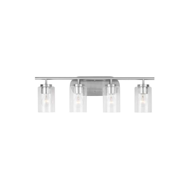 Generation Lighting Oslo 4 Light 28 inch Bath Vanity Light in Brushed Nickel with Clear Seeded Glass Shades 41173-962