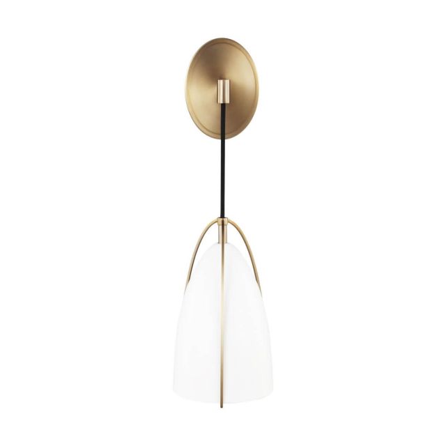 Generation Lighting 4151801-848 Norman 1 Light 15 inch Tall Wall Sconce in Satin Brass-Matte White