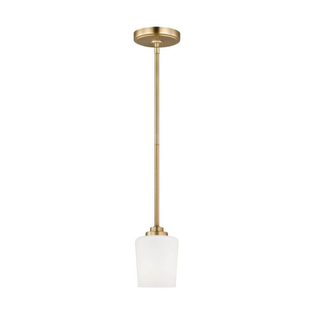 Generation Lighting 6102801EN3-848 Windom 1 Light 4 inch Mini Pendant in Satin Brass