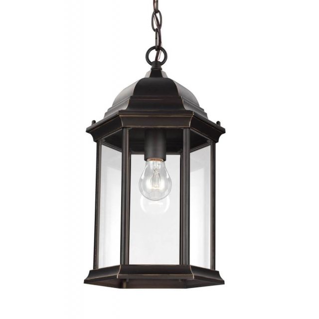 Generation Lighting Sevier 1 Light 9 Inch Outdoor Pendant In Antique Bronze With Clear Glass 6238701-71